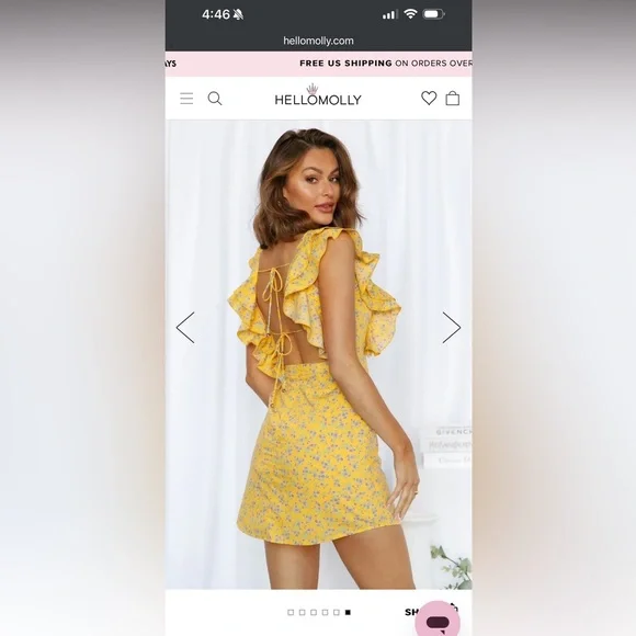 MIAMI SUNSET DRESS YELLOW - Picture 1 of 8